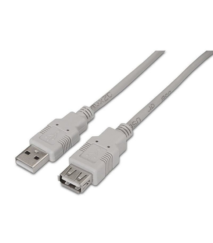 Cable alargador usb 2.0 aisens a101-0012/ usb macho - usb hembra/ hasta 2.5w/ 60mbps/ 1m/ beige