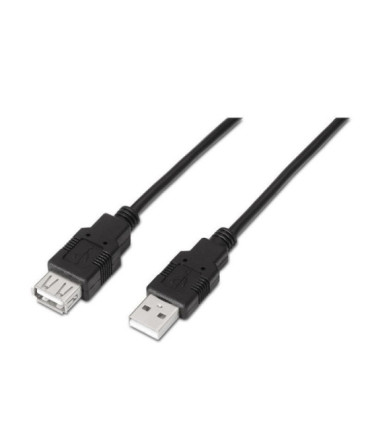 Cable alargador usb 2.0 aisens a101-0015/ usb macho - usb hembra/ hasta 2.5w/ 60mbps/ 1m/ negro