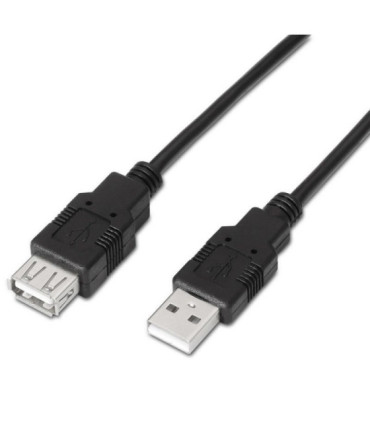 Cable alargador usb 2.0 aisens a101-0016/ usb macho - usb hembra/ hasta 2.5w/ 60mbps/ 1.8m/ negro