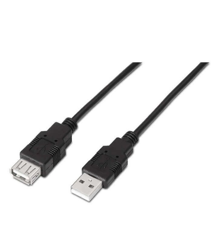 Cable alargador usb 2.0 aisens a101-0017/ usb macho - usb hembra/ hasta 2.5w/ 60mbps/ 3m/ negro