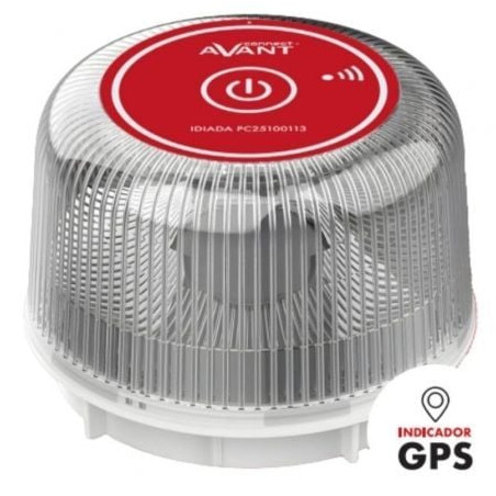 Luz baliza de emergencia para coche avant v16 connected av1201/ homologada/ base imantada/ geolocalizable/ funciona a pilas