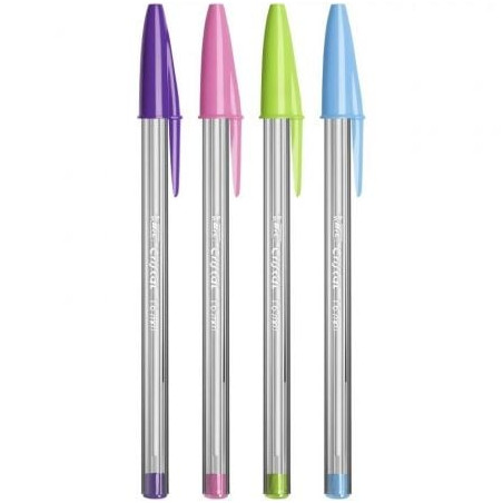 Bolígrafos de tinta de aceite bic cristal fun 921342/ 10 unidades/ colores surtidos