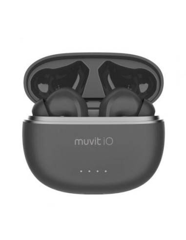 Auriculares bluetooth muvit io smart true wireless con estuche de carga/ autonomía 10h/ negros