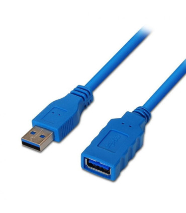 Cable alargador usb 3.0 aisens a105-0045/ usb macho - usb hembra/ hasta 9w/ 625mbps/ 1m / azul