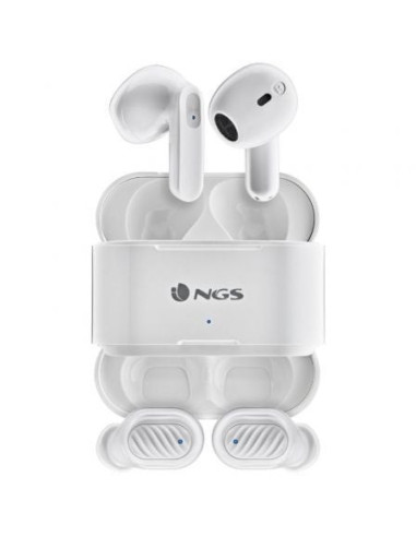 Auriculares bluetooth ngs ártica duo con estuche de carga/ autonomía 5h/ blancos