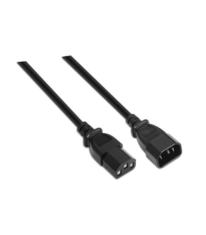 Cable alargador de alimentación cpu aisens a132-0171/ iec c13 hembra - iec c14 macho/ hasta 1500w/ 1.5m/ negro