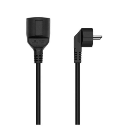 Cable alargador de alimentación aisens a132-0603/ cee7 macho - cee7 hembra/ hasta 1500w/ 10m/ negro
