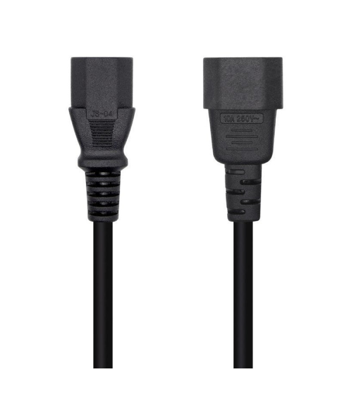 Cable alimentación aisens a132-0532/ iec c13 hembra - iec c14 macho/ 10m/ negro