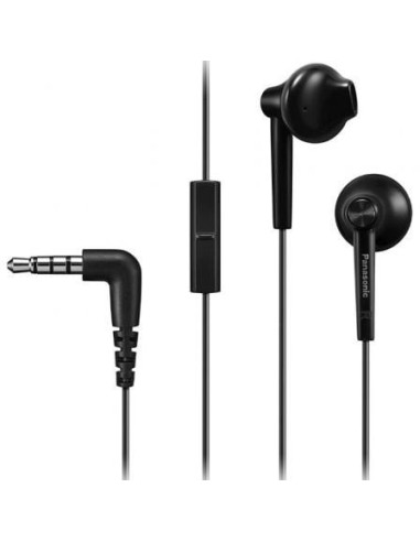 Auriculares intrauditivos panasonic rp-tcm55/ con micrófono/ jack 3.5/ negros