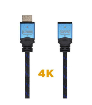 Cable alargador hdmi aisens a120-0454/ hdmi macho - hdmi hembra/ 3m/ negro/ azul