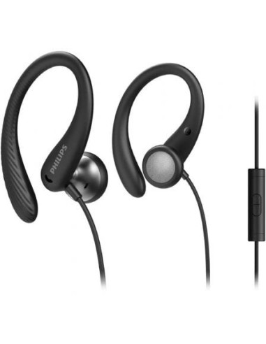 Auriculares deportivos philips taa1105bk/ con micrófono/ jack 3.5/ negros