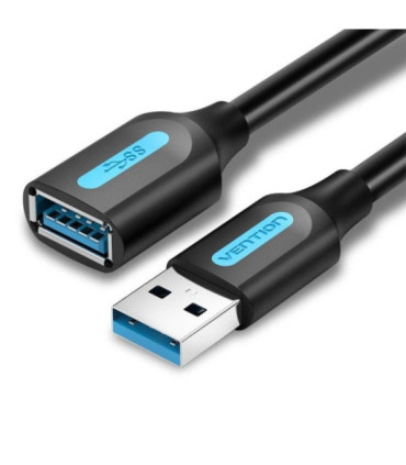 Cable alargador usb 3.0 vention cbhbd/ usb macho - usb hembra/ 5gbps/ 50cm/ negro
