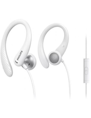 Auriculares deportivos philips taa1105wt/ con micrófono/ jack 3.5/ blancos