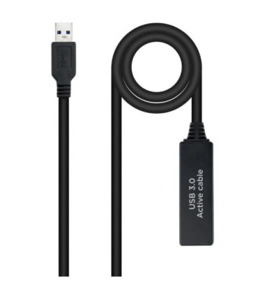 Cable alargador amplificador usb 3.0 nanocable 10.01.0312/ usb macho - usb hembra/ 10m/ negro