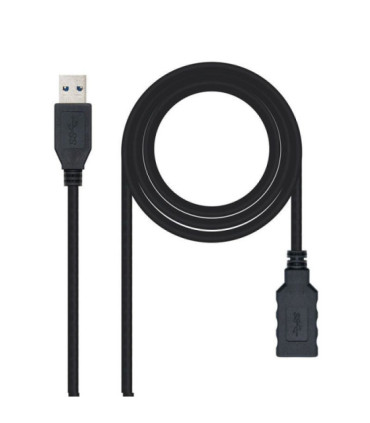 Cable alargador usb 3.0 nanocable 10.01.0902-bk/ usb macho - usb hembra/ 2m/ negro