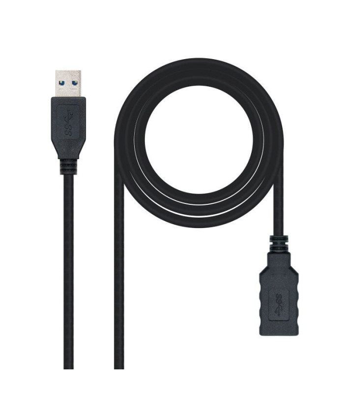 Cable alargador usb 3.0 nanocable 10.01.0903-bk/ usb macho - / usb hembra/ 3m/ negro