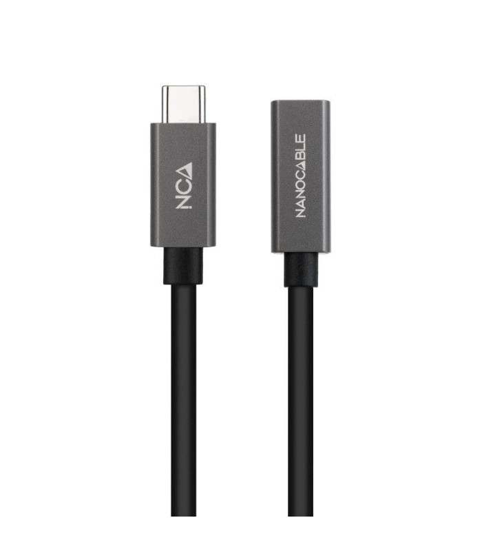 Cable alargador usb 3.2 nanocable 10.01.4400/ usb tipo-c macho - usb tipo-c hembra/ 50cm/ negro