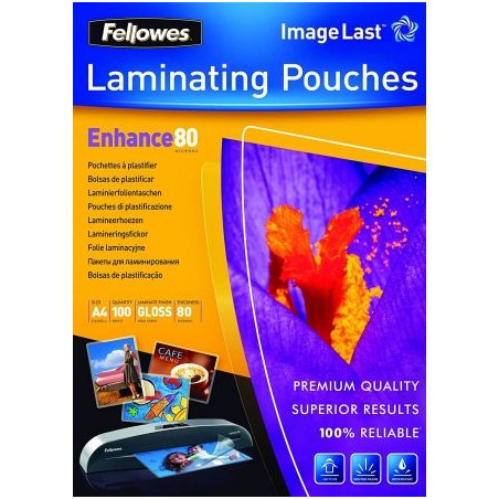 Fundas para plastificar fellowes 5306114/ a4/ 80 micras/ 100 unidades