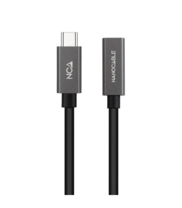 Cable alargador usb 3.2 nanocable 10.01.4402/ usb tipo-c macho - usb tipo-c hembra/ 2m/ negro