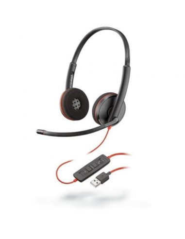 Auriculares plantronics blackwire c3220/ con micrófono/ usb/ negros