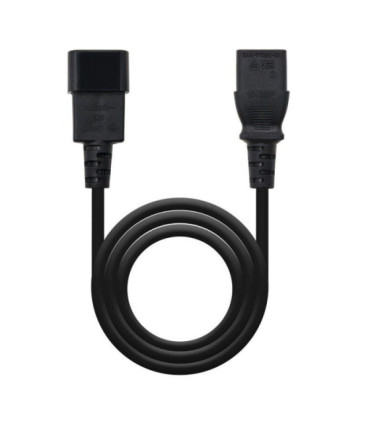 Cable alargador de alimentación nanocable 10.22.0203/ iec c13 hembra - iec c14 macho/ 3m/ negro