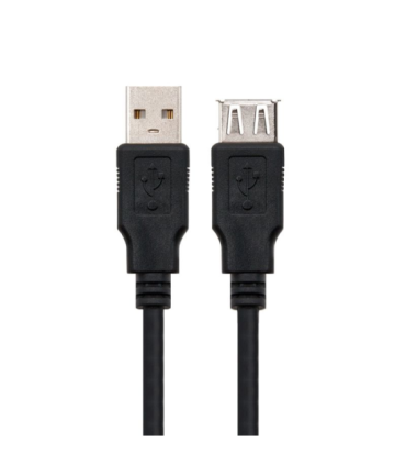 Cable alargador usb nanocable 10.01.0204-bk/ usb macho - usb hembra/ 3m/ negro
