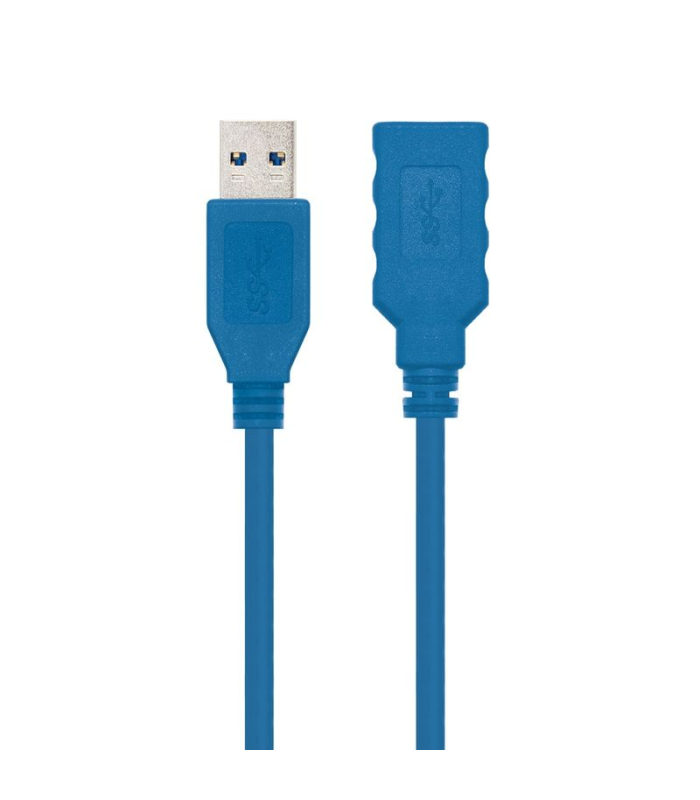 Cable alargador usb 3.0 nanocable 10.01.0902-bl/ usb macho - usb hembra/ 2m/ azul