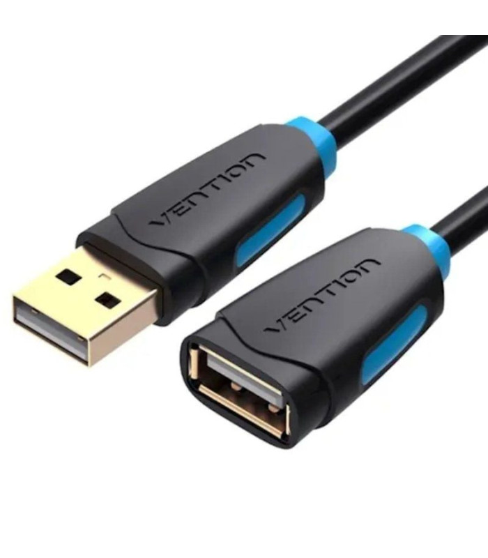 Cable alargador usb 2.0 vention cbcbi/ usb macho - usb hembra/ 3m/ negro