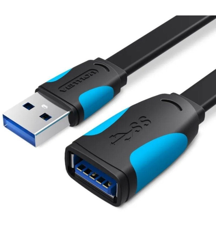 Cable alargador usb 3.0 vention vas-a13-b100/ usb macho - usb hembra/ 5gbps/ 1m/ negro y azul