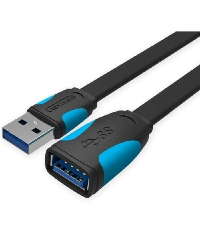 Cable alargador usb 3.0 vention vas-a13-b200/ usb macho - usb hembra/ 5gbps/ 2m/ negro y azul