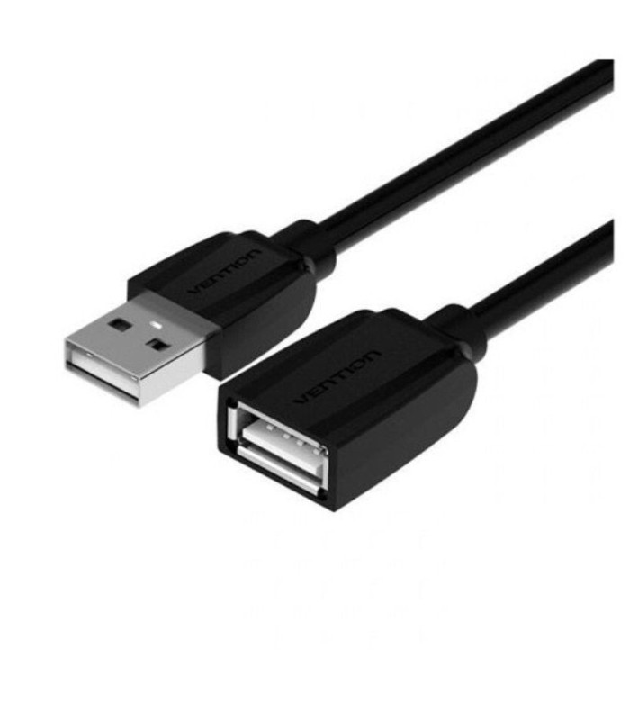 Cable alargador usb 2.0 vention vas-a44-b200/ usb macho - usb hembra/ 480mbps/ 2m/ negro