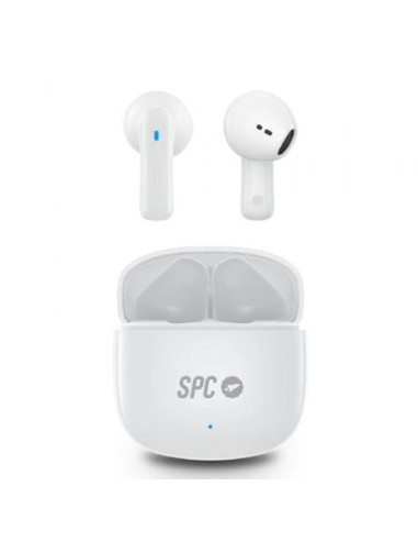 Auriculares bluetooth spc zion 2 play con estuche de carga/ autonomía 7h/ stick corto 30mm/ blancos