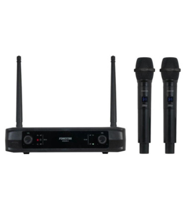 Micrófono inalámbrico doble mano uhf fonestar sonair-2m/ incluye receptor