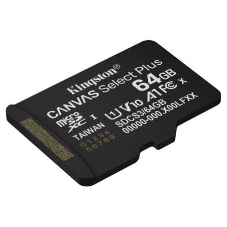 Tarjeta de memoria kingston canvas select plus 64gb microsd xc/ clase 10/ 100mbs