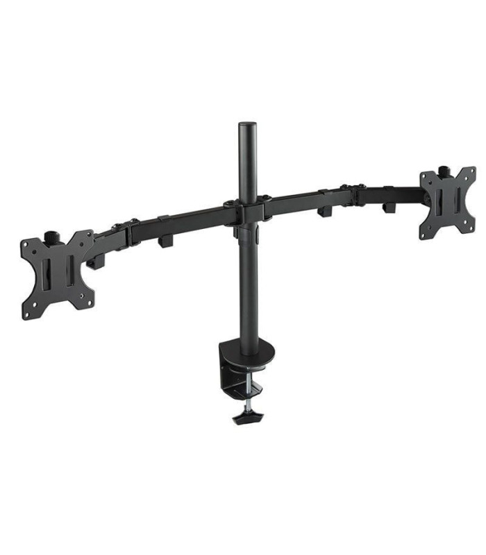 Soporte de mesa para 2 monitores tooq db1232tn-b/ giratorio/ inclinable/ hasta 8kg