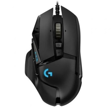 Ratón gaming logitech g502 hero/ hasta 25600 dpi/ negro
