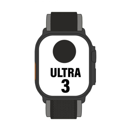 Apple watch ultra 3/ gps/ cellular/ 49mm/ caja titanio negro/ correa trail loop negra m/l