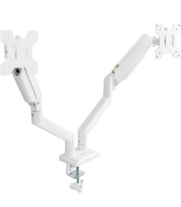 Soporte de mesa para 2 monitores tooq db1434tnr-w/ giratorio/ inclinable/ hasta 10kg