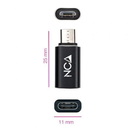 Adaptador nanocable 10.02.0014/ microusb macho - usb tipo-c hembra