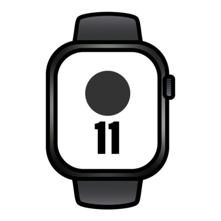 Apple watch series 11/ gps/ 46mm/ negro azabache/ correa deportiva negra (s/m)