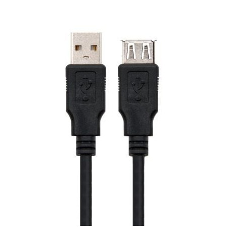 Cable alargador usb 2.0 nanocable 10.01.0203-bk/ usb macho - usb hembra/ 1.8m/ negro