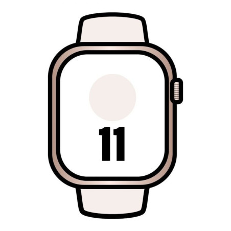 Apple watch series 11/ gps/ 46mm/ oro rosa/ correa deportiva rosa rubor (m/l)
