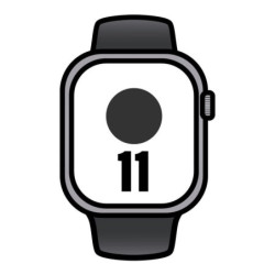 Apple watch series 11/ gps/ cellular/ 42mm/ gris espacial/ correa deportiva negra (s/m)