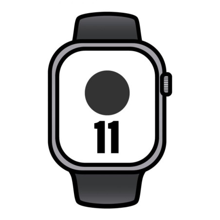 Apple watch series 11/ gps/ cellular/ 42mm/ gris espacial/ correa deportiva negra (s/m)