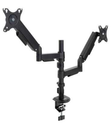 Soporte de mesa para 2 monitores tooq db1533tnr-b/ giratorio/ inclinable/ hasta 9kg