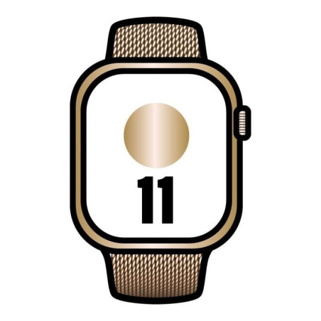 Apple watch series 11/ gps/ cellular/ 42mm/ titanio dorado/ correa dorada milanese loop