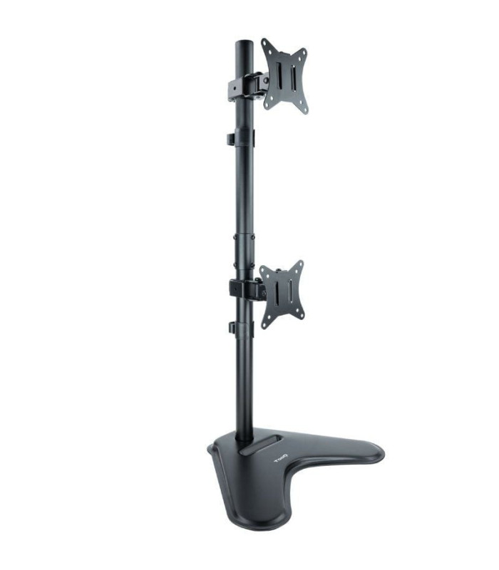 Soporte de sobremesa para 2 monitores tooq db1703tnv-b/ giratorio/ inclinable/ hasta 9kg