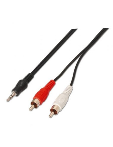 Cable estéreo aisens a128-0147/ jack 3.5 macho - 2x rca macho/ 1.5m/ negro