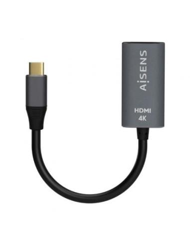 Conversor hdmi 4k 60hz aisens a109-0683/ hdmi hembra - usb tipo-c macho/ 15cm/ gris