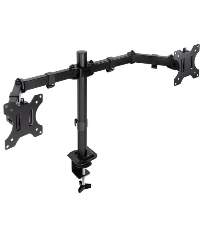 Soporte de mesa para 2 monitores tooq db1802tn-b/ giratorio/ inclinable/ hasta 8kg